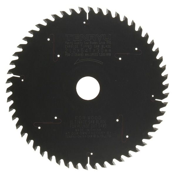 Tenryu Tenryu 210 mm D X 30 mm Plunge Cut PTFE Coated Saw Blade 54 teeth 1 pc PSW-21054AB3 - main
